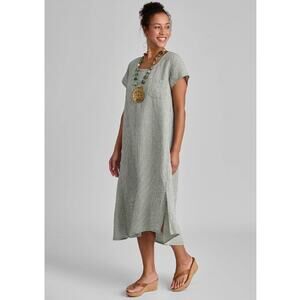 Flax Gray Striped Maxi Dress
